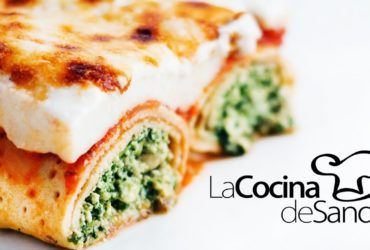 Canelones de Espinaca Ricota, Nuez y con Salsa Blanca o Bechamel 