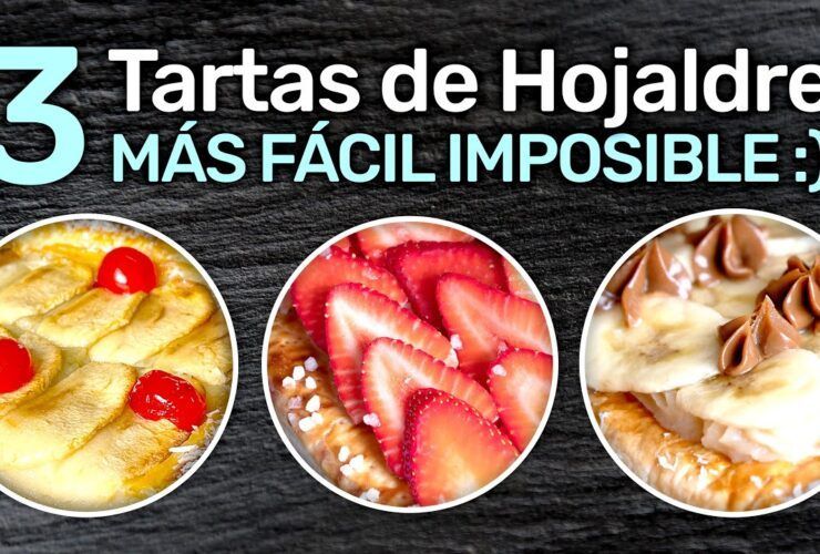 HOJALDRE MANZANA 3 IDEAS-RECETA RÁPIDA (Hojaldre + Crema Pastelera) y Frutas